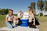 60 Qt Laguna Ice Chest Cooler with Wheels, Blue