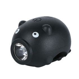 Children's Bicycle Piggy Horn Light USB Charging (Option: Black-USB)