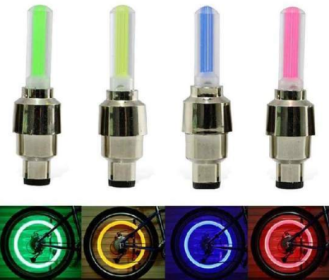 Neon Lights Tyre Wheel Valve Cap Light LED Flash Car Tire Valve Caps Air Cover Tire Rim Valve Wheel Stem Cap Bike Light (Option: Green-1pc)