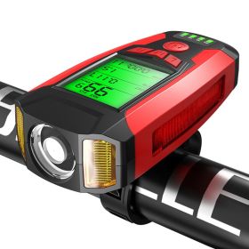 Bicycle headlight wireless code meter (Color: Red)