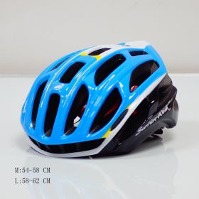 Mountain Biking Helmet Men And Women Scorpio Helmet (Option: White with blue-M)