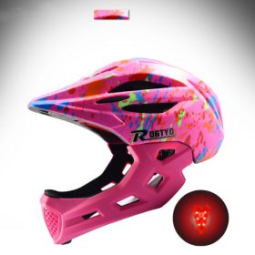 Children's Balance Bike Helmet Riding Cap Full Face Helmet (Color: Pink)