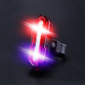 Cycling Tail Light Highlighting USB Tail Light Bicycle Accessories Night Riding Light (Option: Red and blue)