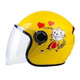 Autumn And Winter Child Baby Elementary School Student Safety Helmet (Option: Yellow-One size)