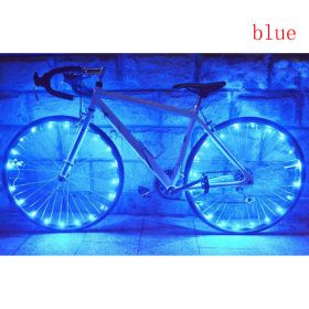 Bicycle Riding Spoke Wheel With Colorful Lights (Color: Blue)