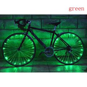 Bicycle Riding Spoke Wheel With Colorful Lights (Color: GReen)