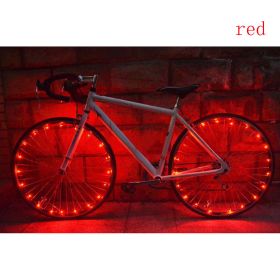 Bicycle Riding Spoke Wheel With Colorful Lights (Color: Red)