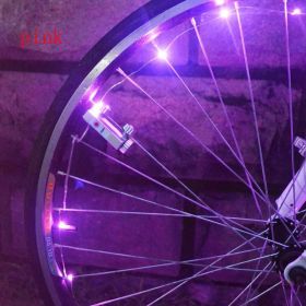 Bicycle Riding Spoke Wheel With Colorful Lights (Color: Pink)