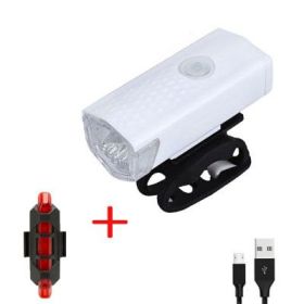 Bicycle Front Light USB Charging Highlight Headlight (Color: White)