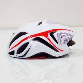 Pneumatic Road Mountain Bike Helmet Men And Women Cycling Helmet (Option: White Red-L)