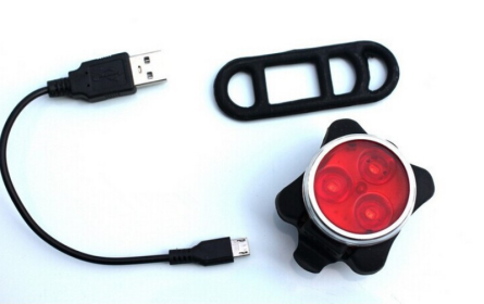 160lumen USB rechargeable red 3w Led bicycle rear light (Option: Red-Q1pc)