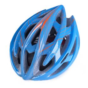 Bicycle helmet mountain bike helmet (Option: Blue orange)