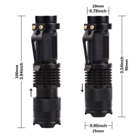 Aluminum alloy mini flashlight (Option: Black with purple light)