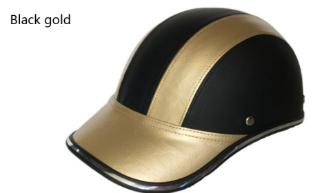 Motorcycle adult helmet (Option: Black gold-Front logo)