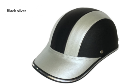 Motorcycle adult helmet (Option: Black silver-Back logo)