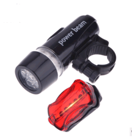 Bicycle Light LED Safety Warning Light Mountain Bike Riding Equipment Bicycle Light Set Bicycle Tail Light (Option: Set silver headlights)