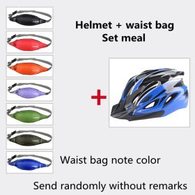 Bicycle Helmet Male Mountain Bike Road Wheel Sliding Balance Bike Breathable Riding Equipment (Option: Blue and black package-One Size)