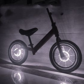 Children's Balance Bike Flower Drum Bicycle Wind Fire Roller Skating Light USB (Option: White-USB)