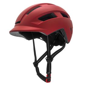 Multifunctional Bicycle Sports Helmet EPS Foam (Option: Dark red-One size)