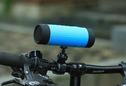 Mini Bicycle Outdoor Bluetooth Speaker Card Radio Flashlight Stereo Handsfree Call Loudspeaker (Option: Blue-Usb)