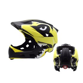 Children's Balance Bike Helmet Bicycle Riding Sports Protective Gear Sliding Scooter Full Face Helmet (Option: Yellow-One size)