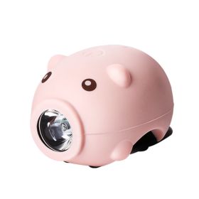 Children's Bicycle Piggy Horn Light USB Charging (Option: Pink-USB)