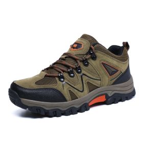 Outdoor Hiking Waterproof Non-slip Low-cut Hiking Shoes (Option: Khaki-40)