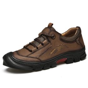 Non-slip Wear-resistant Hiking Outdoor Cross-country Hiking Shoes (Option: Brown-38)