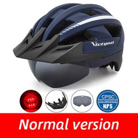 Driving helmet LED USB rechargeable bicycle helmet (Option: Navy LED)