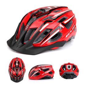 Helmet With Taillight USB Charging Helmet (Option: Bright red-One Size)