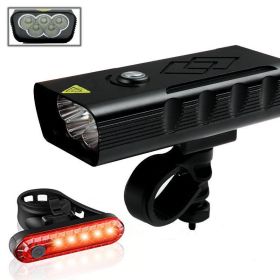 Bicycle LED Built-in Battery USB Charging Front Light (Option: Five lights plus tail lights-Usb)