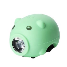 Children's Bicycle Piggy Horn Light USB Charging (Option: Green-Usb)