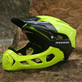 Bike Downhill Riding Cross Country Helmet (Option: Black and yellow-One size)