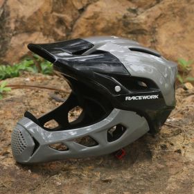 Bike Downhill Riding Cross Country Helmet (Option: Black titanium-One size)