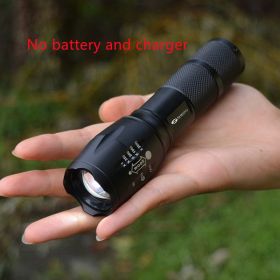 Aluminum Alloy Strong Light Flashlight 18650 Super Bright Outdoor Lighting T6 Flashlight (Option: Bare lamp without battery and)