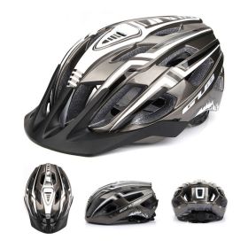 Helmet With Taillight USB Charging Helmet (Option: Bright Titanium-One Size)