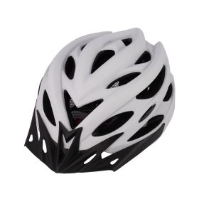 Bicycle Helmet Head Cap Integrated Mountain Road Bike Bicycle Light (Option: White-One size)