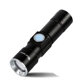 Bicycle Light Stretch Zoom Mountain Bike LED Flashlight Riding Headlight USB Rechargeable (Option: Black single lamp)