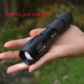 Aluminum Alloy Strong Light Flashlight 18650 Super Bright Outdoor Lighting T6 Flashlight (Option: One battery and one charge)