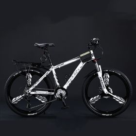 Variable Speed Shock Absorption Mountain Bike (Option: White grey-Three knife wheel-26inches30speed)