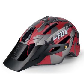 Manta Raccoon Bicycle Mountain Bike Integrated Riding Helmet (Option: Red-One size)