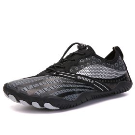 New Cross-border Five-finger Shoes Diving Fishing Couple Outdoor Wading River Upstream Shoes (Option: Black-38)